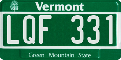 VT license plate LQF331