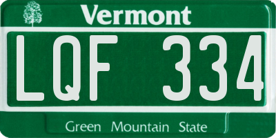 VT license plate LQF334