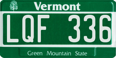 VT license plate LQF336