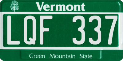 VT license plate LQF337