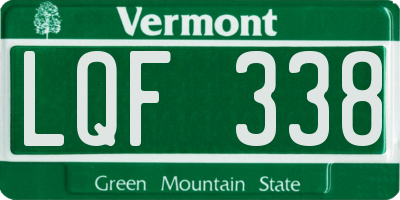 VT license plate LQF338