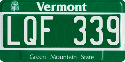 VT license plate LQF339