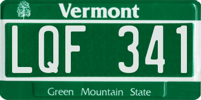 VT license plate LQF341