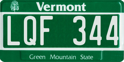 VT license plate LQF344