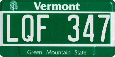 VT license plate LQF347