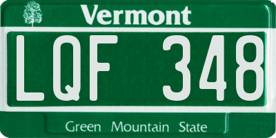 VT license plate LQF348