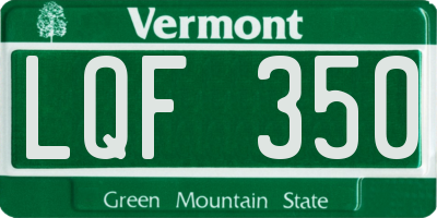 VT license plate LQF350