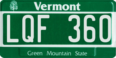 VT license plate LQF360