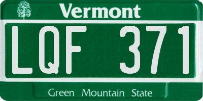 VT license plate LQF371
