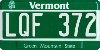 VT license plate LQF372