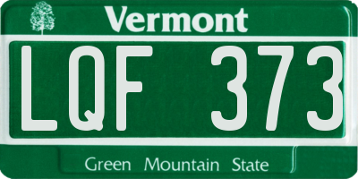 VT license plate LQF373