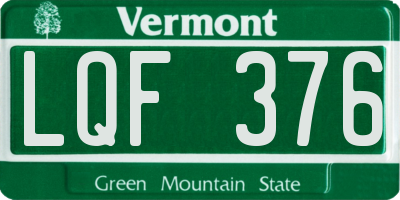 VT license plate LQF376