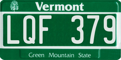 VT license plate LQF379