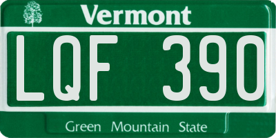 VT license plate LQF390