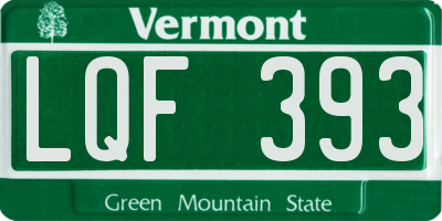 VT license plate LQF393