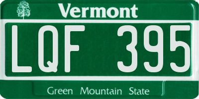 VT license plate LQF395