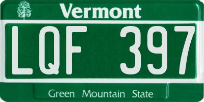 VT license plate LQF397