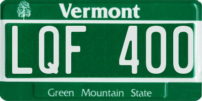 VT license plate LQF400