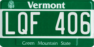 VT license plate LQF406