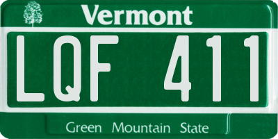 VT license plate LQF411