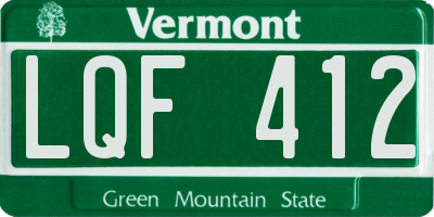 VT license plate LQF412