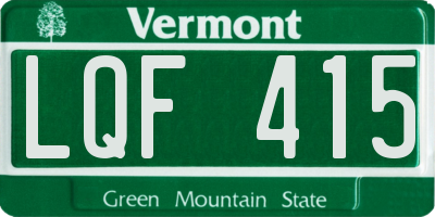 VT license plate LQF415