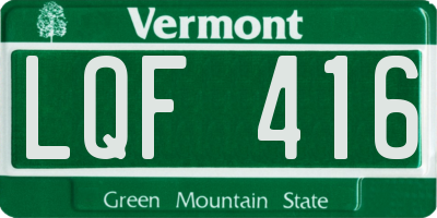 VT license plate LQF416