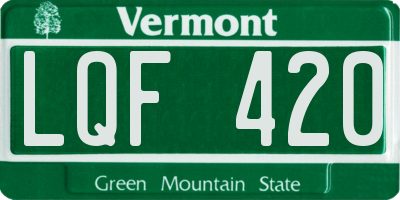 VT license plate LQF420