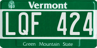 VT license plate LQF424