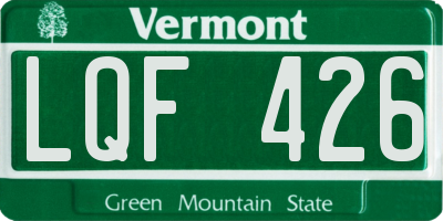 VT license plate LQF426