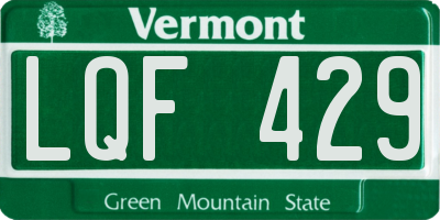 VT license plate LQF429