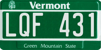 VT license plate LQF431