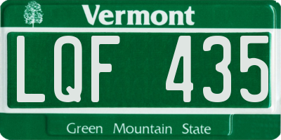 VT license plate LQF435