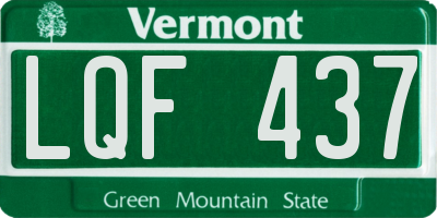 VT license plate LQF437