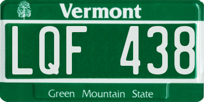 VT license plate LQF438