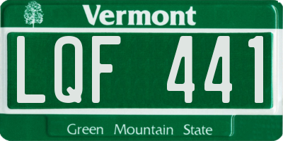 VT license plate LQF441
