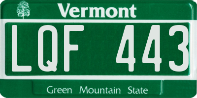 VT license plate LQF443