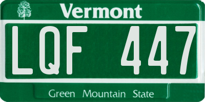 VT license plate LQF447