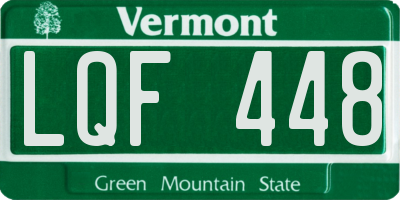 VT license plate LQF448