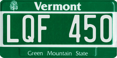 VT license plate LQF450