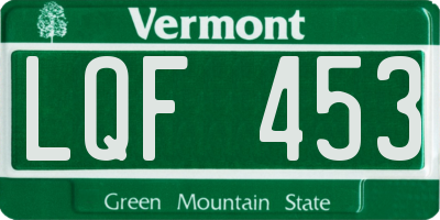 VT license plate LQF453