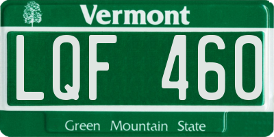 VT license plate LQF460