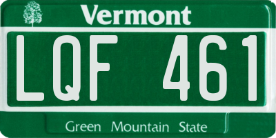 VT license plate LQF461