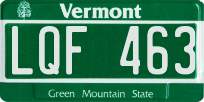 VT license plate LQF463