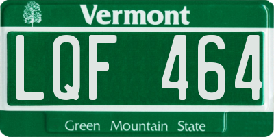 VT license plate LQF464