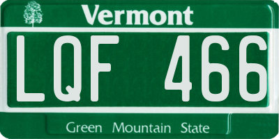VT license plate LQF466