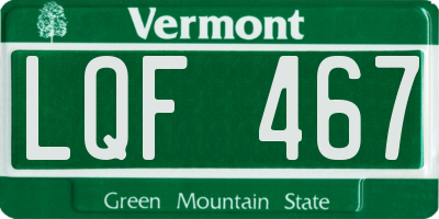 VT license plate LQF467