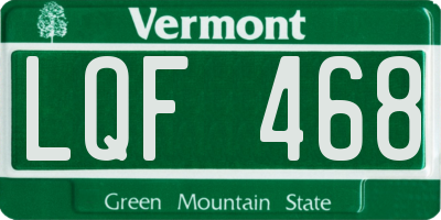 VT license plate LQF468