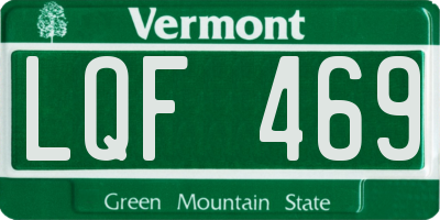 VT license plate LQF469