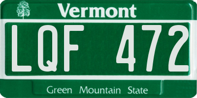 VT license plate LQF472